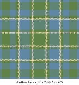 Plaid check pattern in green. Seamless fabric texture. Tartan textile print design.