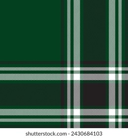 Plaid check pattern in green. Seamless fabric texture. Tartan textile print design.