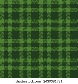 Plaid check pattern in green. Seamless fabric texture. Tartan textile print design.