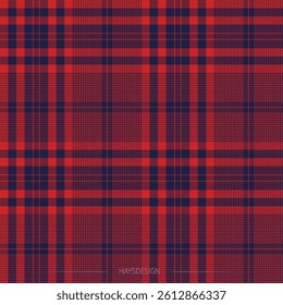 Plaid check pattern in navy red colour in vector format. Seamless repeat with editable colours. Great or bedding, shirts, dresses, tablecloth.