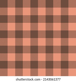 Pintar el patrón de verificación en colores naranja y rojo. Textura de tela sin fisuras. Diseño de la impresión textil de Tartán.
