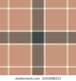 Plaid check pattern in orange and red colors. Seamless fabric texture. Tartan textile print design.