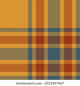 Padrão de cheque reproduzido nas cores laranja e vermelha. Textura de tecido sem costura. Impressão têxtil de tartan.