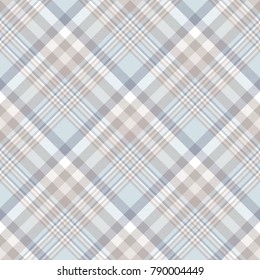 Patrón de comprobación de color marrón claro, beige, blanco y azul. Textura de tela sin fisuras.