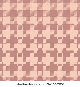 Plaid check pattern in pastel beige. Seamless fabric texture print. Vector illustration.
