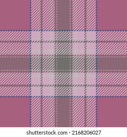 Plaid check pattern in pink. Seamless fabric texture. Tartan textile print design.
