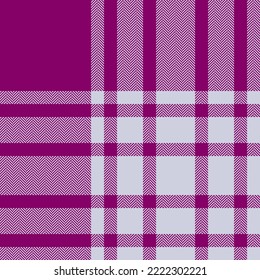 Plaid check pattern in pink. Seamless fabric texture. Tartan textile print design.
