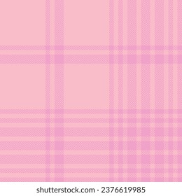Plaid check pattern in pink. Seamless fabric texture. Tartan textile print design.