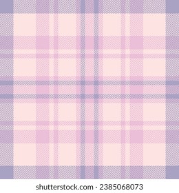 Plaid check pattern in pink. Seamless fabric texture. Tartan textile print design.
