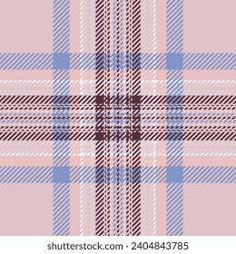 Plaid check pattern in pink. Seamless fabric texture. Tartan textile print design.