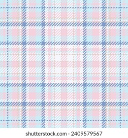 Plaid check pattern in pink. Seamless fabric texture. Tartan textile print design.