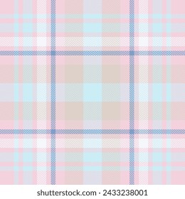 Plaid check pattern in pink. Seamless fabric texture. Tartan textile print design.