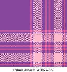 Plaid check pattern in pink. Seamless fabric texture. Tartan textile print design.