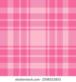 Plaid check pattern in pink. Seamless fabric texture. Tartan textile print.