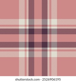 Plaid check pattern in pink. Seamless fabric texture. Tartan textile print.