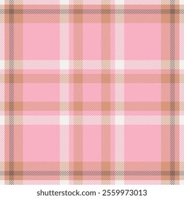 Plaid check pattern in pink. Seamless fabric texture. Tartan textile print.