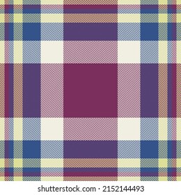 Plaid check pattern. Seamless fabric texture. Tartan textile print design.