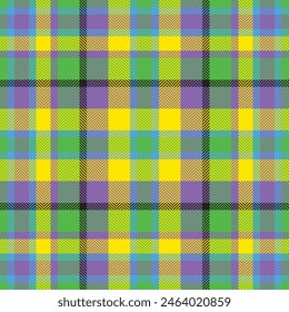 Plaid check pattern. Seamless fabric texture. Tartan textile print.