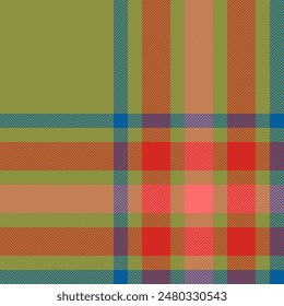 Plaid check pattern. Seamless fabric texture. Tartan textile print.