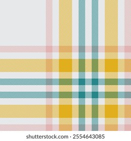 Plaid check pattern. Seamless fabric texture. Tartan textile print.