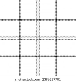 Plaid check pattern of seamless texture tartan with a fabric vector background textile in white and black colors.