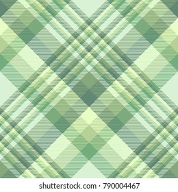Plaid check pattern in shades of faded green. Seamless fabric texture.