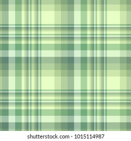 Plaid check pattern in shades of muted green. Seamless fabric texture print. 