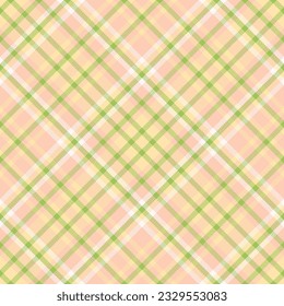 Plaid check pattern of tartan textile texture with a fabric seamless vector background in light and amber colors.