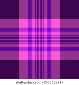 Plaid check seamless of background texture tartan with a pattern vector textile fabric in purple and pink colors.