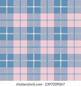 Plaid check seamless patten. Vector Tartan pink and gray plaid textured background. Traditional fabric print. Checkered plaid texture for fashion, print, design
