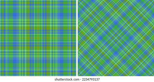 Plaid check tartan. Pattern fabric textile. Seamless texture background vector in set.