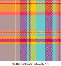 Plaid check textile of pattern seamless texture with a tartan background fabric vector in teal and red colors.