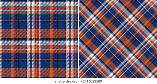 Plaid check texture of fabric vector textile with a seamless pattern tartan background. Set in retro colours. Creative uses of ornamental silk tape.