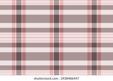 Plaid check vector of fabric seamless background with a texture textile pattern tartan in light and white colors.