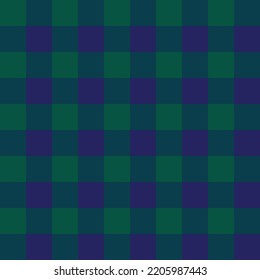 Plaid checked in green and blue backgrounds. Seamless pattern. Gingham  for tablecloth, dress, skirt, napkin,  texture design.