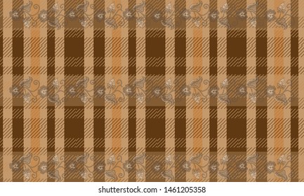 Plaid Checkered Fabric Pattern. Background Vector
