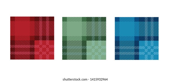 Plaid checkered fabric pattern vector.