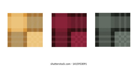 Plaid checkered fabric pattern vector.