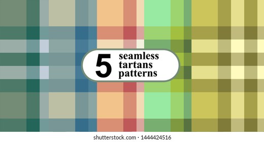 Plaid checkered pattern in different colors. Seamless texture fabric print.