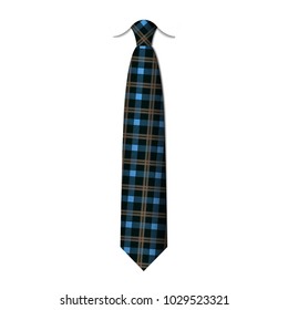Plaid, checkered silk tie template. Easy editable colors - vector.