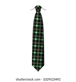 Plaid, checkered silk tie template. Easy editable colors - vector.