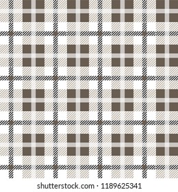 Plaid checkered tartan seamless pattern in black and white colors. Vector eps10