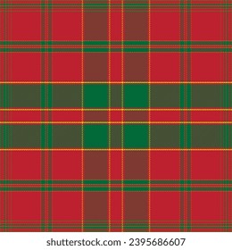 Patrón de navidad plastificada, en tartán escocés sin mar, rojo y verde, papel digital o descarga textil de tela 