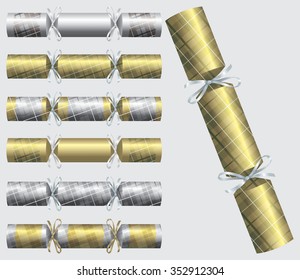 Plaid Christmas cracker set in vector format.