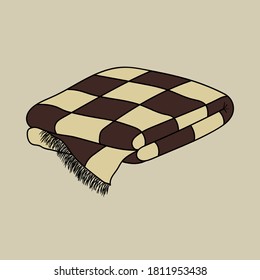 Plaid. Colored vector illustration in doodle style.