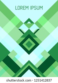 Plaid cover page layout vector template geometric design with triangles and stripes pattern. Festive mexican motifs. Striped bauhaus pattern vector cover design. Cool geometry.