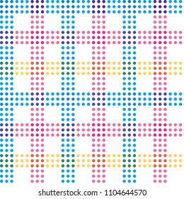 Plaid depicted with dots, background design, material