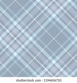 Plaid design in faded blue, violet and white. Seamless pattern.