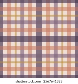 A Plaid Design in the Painted Desert of the American Western Country Color Palette of Mauves, Oranges, and Yellow Ochres creating a seamless pattern print background