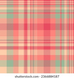 Plaid fabric background of pattern vector textile with a tartan texture check seamless in red and orange colors.